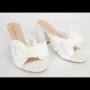 Lulu’s Dorothea Ivory Knotted High Heel Sandals Size 9, Loeffler Randall Dupe